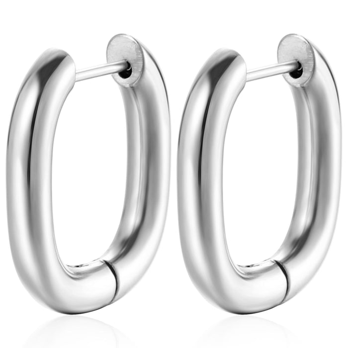 U-shaped earrings geometric titanium steel simple earrings