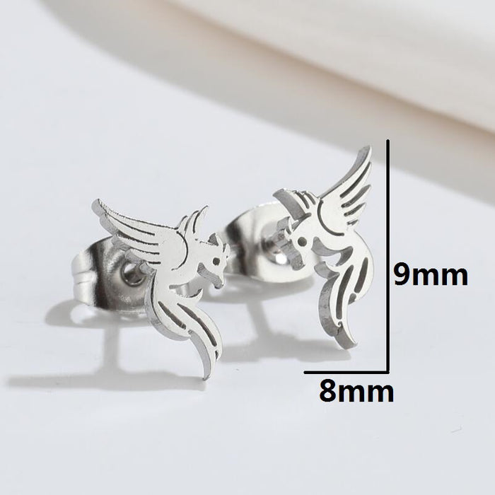 Phoenix Stainless Steel Stud Earrings - Mini and Elegant Animal Jewelry