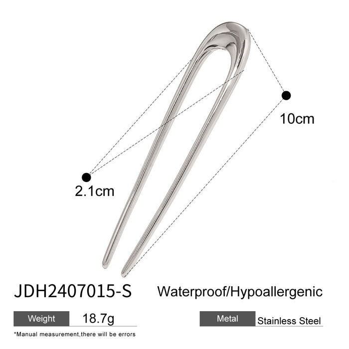 Simple U-shaped hairpin, versatile titanium steel hair accessories