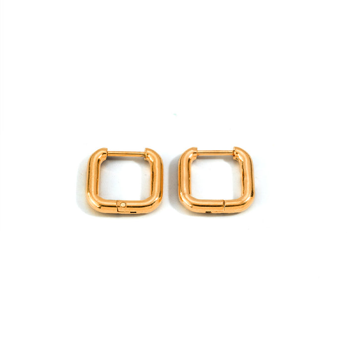 Retro 18K gold titanium steel earrings for women trendy geometric earrings