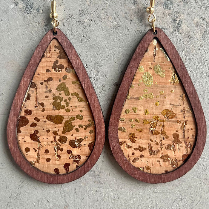 Wooden textured earrings