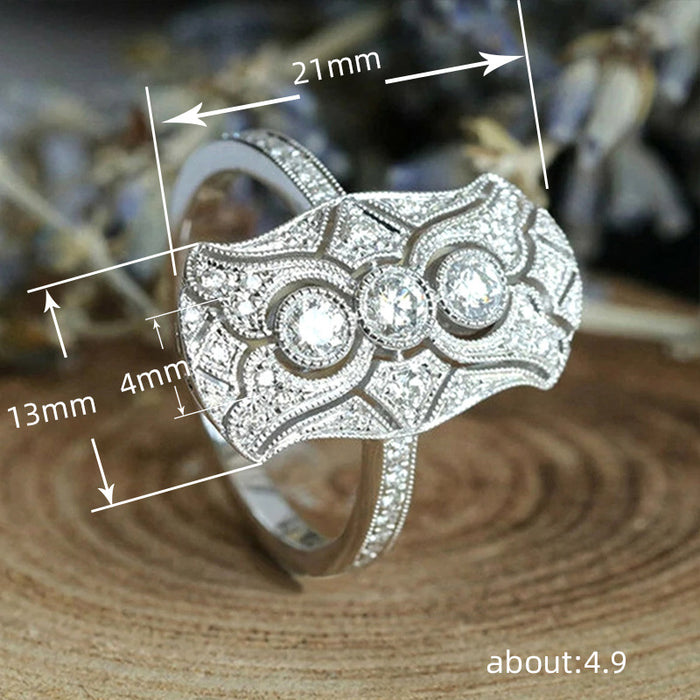 Hot retro ring hollow palace style jewelry palace celebration women's ring