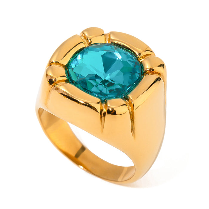 Stainless steel zircon open ring