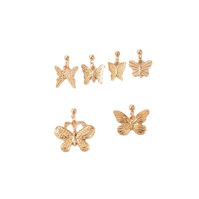 Fairy-style butterfly various shapes earrings set