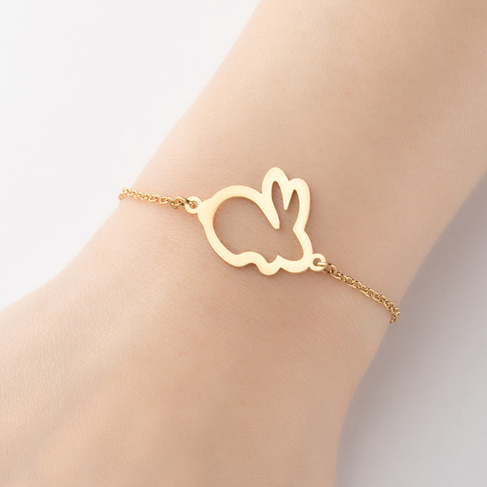 Stainless steel rabbit bracelet, summer new cute jewelry wholesale