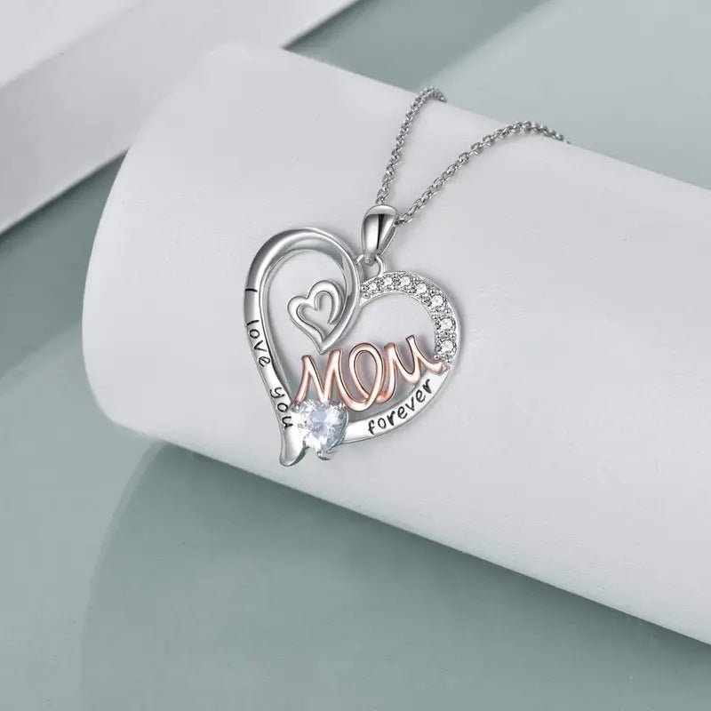 Collar de regalo para el día de la madre con doble amor, colgante de dos colores para mamá