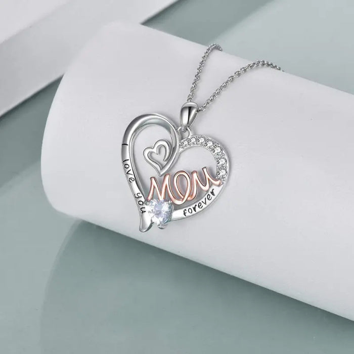 Double love mother's day gift necklace mom two color pendant