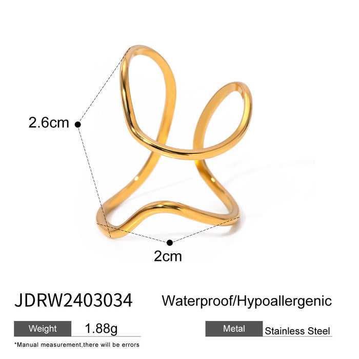 18k gold stainless steel open ring