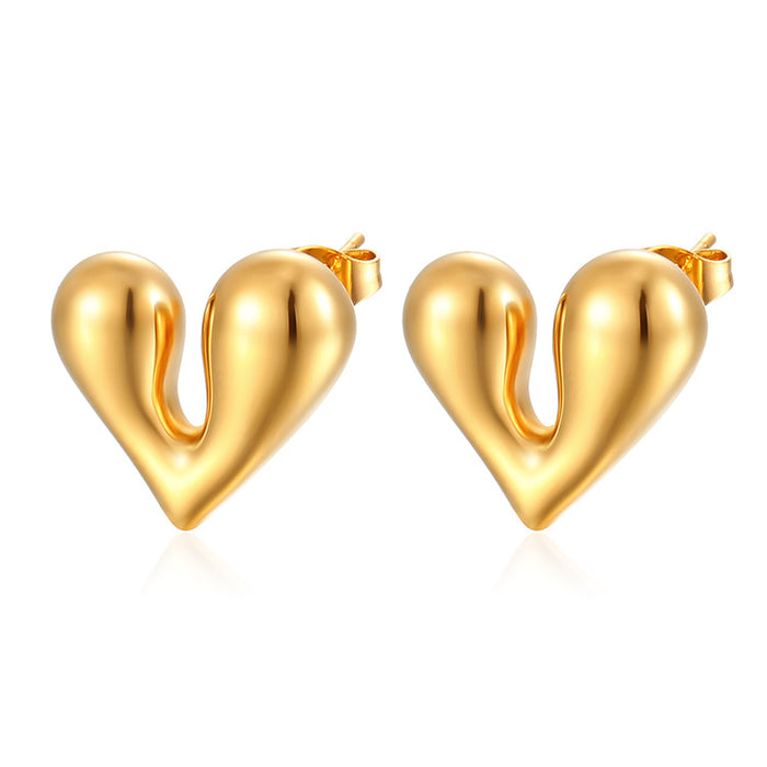 Liquid love earrings, 18K gold personalized stainless steel earrings wholesale