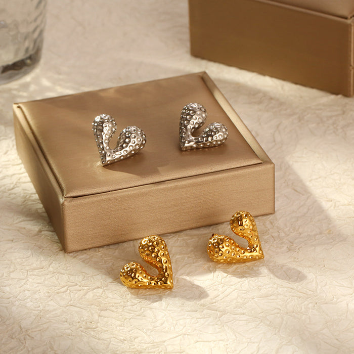 Liquid love earrings, 18K gold personalized stainless steel earrings wholesale