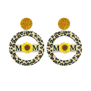 Mother's Day Earrings with Sunflower, Daisy, Butterfly, and Leopard Print - wallojewerly 