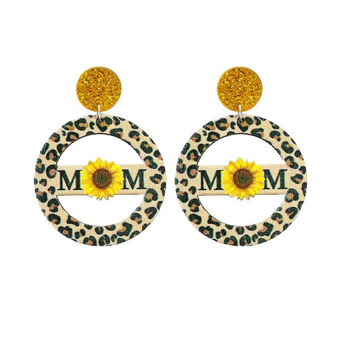 Mother's Day Earrings with Sunflower, Daisy, Butterfly, and Leopard Print