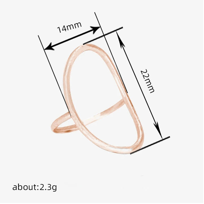 Anillo minimalista clásico simple, anillo geométrico de uso diario