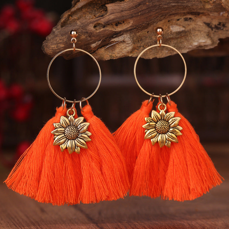 Halloween Cotton Tassel Earrings for a Fun Festive Look