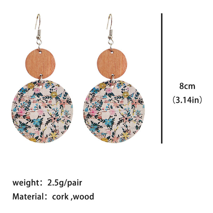 Wooden flower earrings