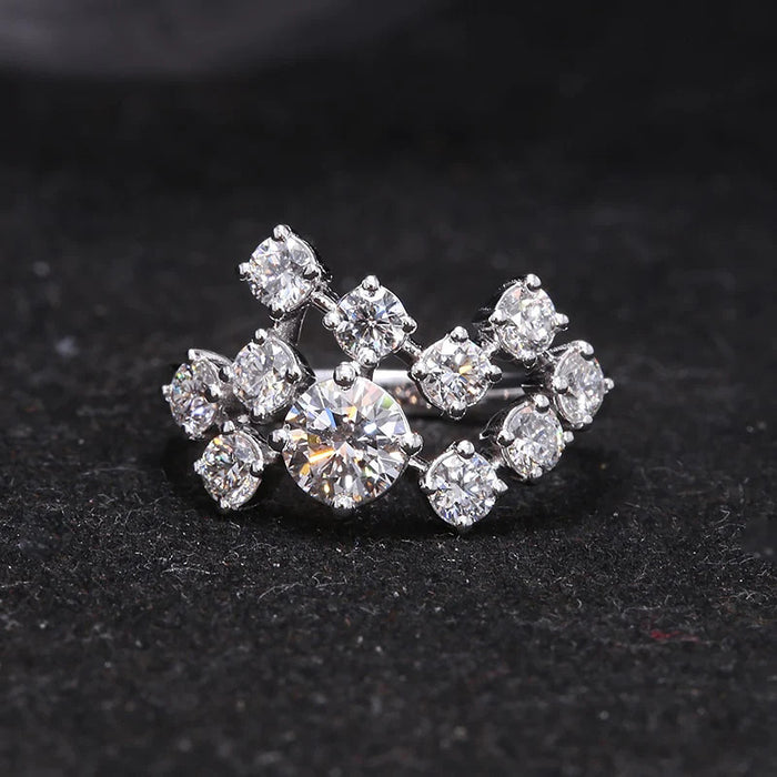 Gypsophila super shiny ring European and American light luxury cold style female ring