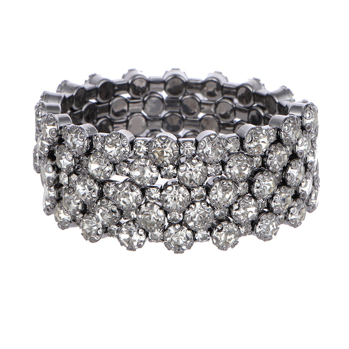 Vintage Multi-Layer Rhinestone Bracelet - Bold and Exaggerated Style for Trendy Women