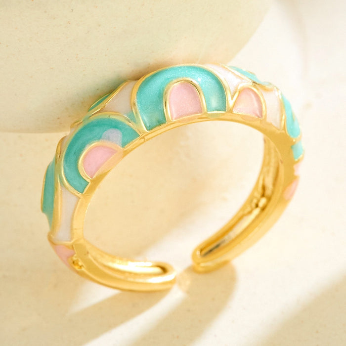Wholesale colorful enamel leopard print rings