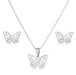 Stainless steel chain Butterfly design stainless steel set necklace - wallojewerly 