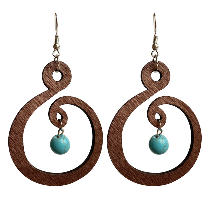 Wooden round earrings