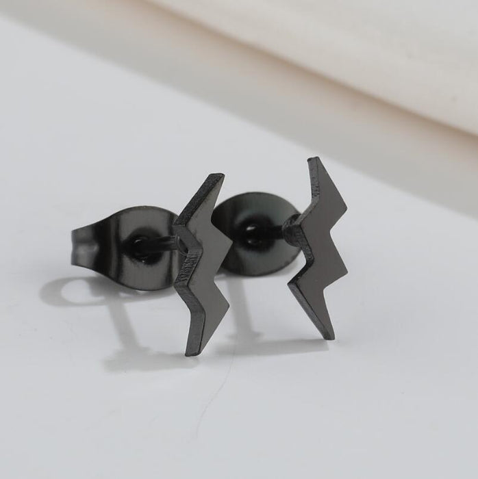 Lightning Bolt Stainless Steel Stud Earrings - Simple and Stylish Jewelry