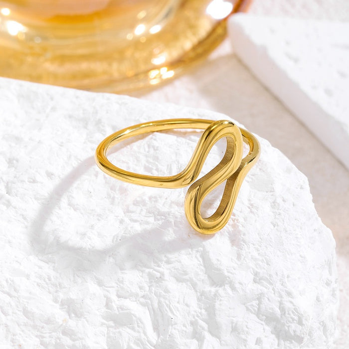 Wholesale gold-plated wave pattern gold open ring