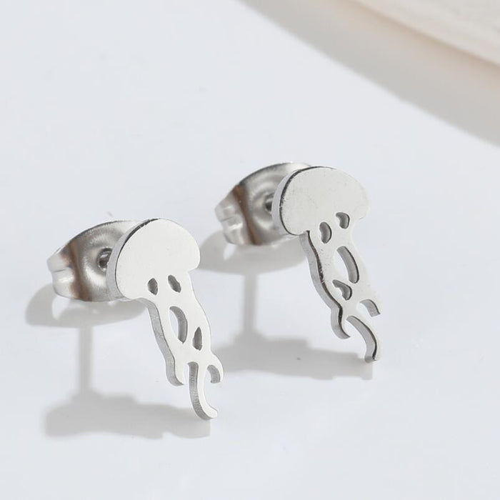 Jellyfish Stainless Steel Earrings - Creative and Stylish Ocean-Themed Jewelry