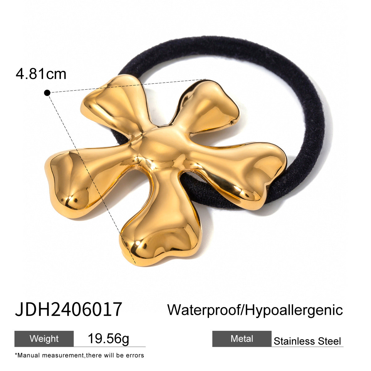 Stainless Steel Starfish Hair Tie - High-End Metal Elastic Hair Band for Ponytails