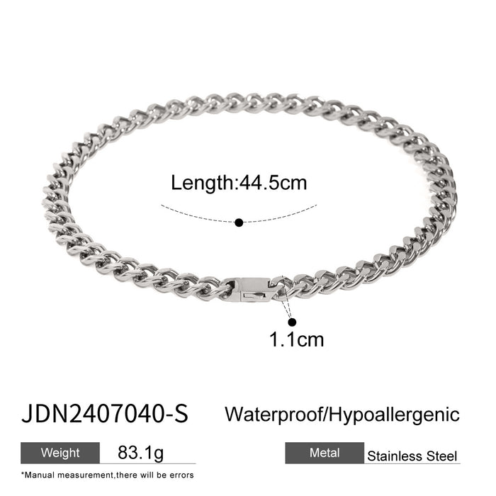 Pure chain necklace, European and American stainless steel ins style clavicle chain titanium steel neck ornament