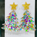 Clear Acrylic Christmas Tree Christmas Earrings - wallojewerly 