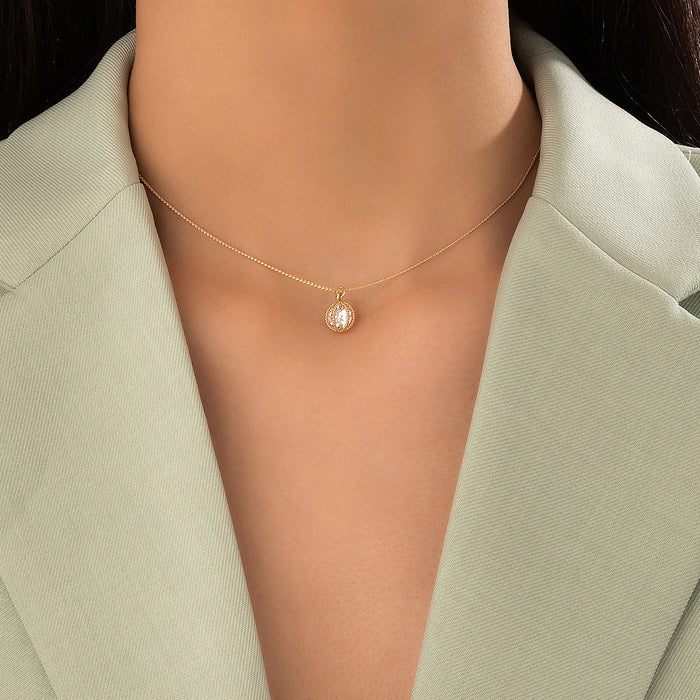 Collar de circonitas en forma de corazón para mujer: cadena minimalista con colgante de piedras preciosas