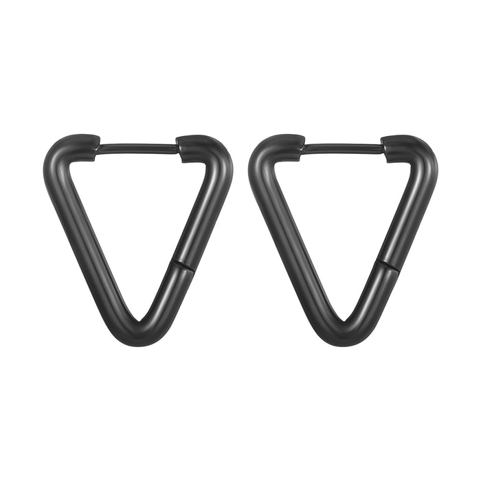 Round wire triangle stainless steel earrings unisex titanium steel earrings