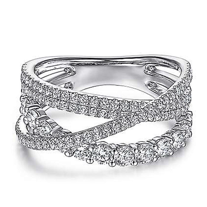 Anillo de diamantes inteligente, anillo en espiral de líneas escalonadas simples, anillo de personalidad y temperamento para mujeres