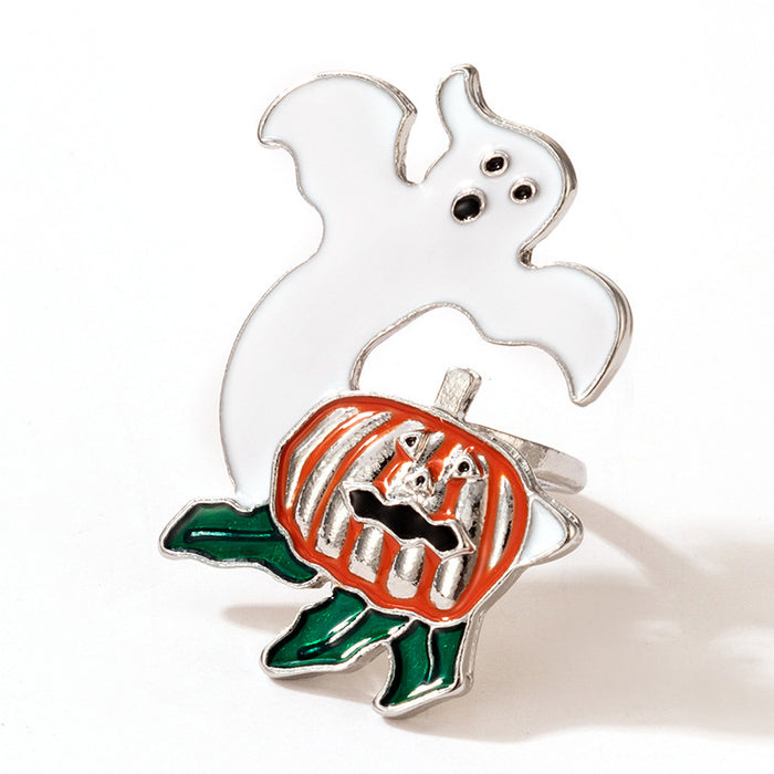 Halloween Ghost Pumpkin Face Ring