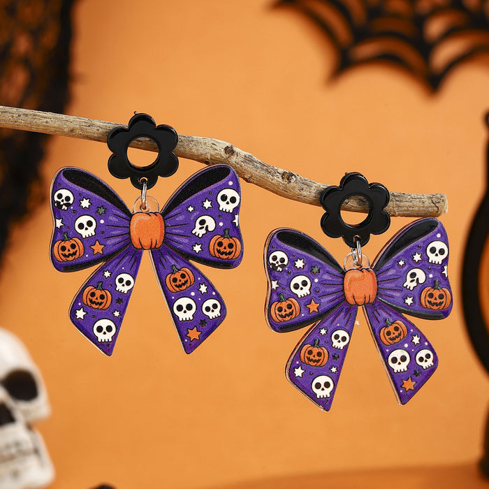 Wholesale Halloween Cartoon Stud Earrings Set - Spooky Pumpkin, Ghost & Bat Alloy Earring Multipack for Women