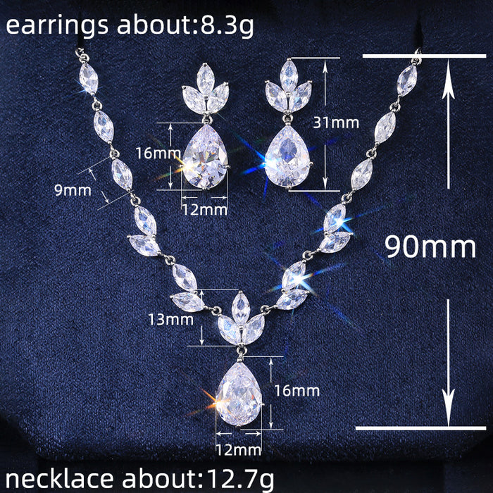 Zircon Earring Necklace Set