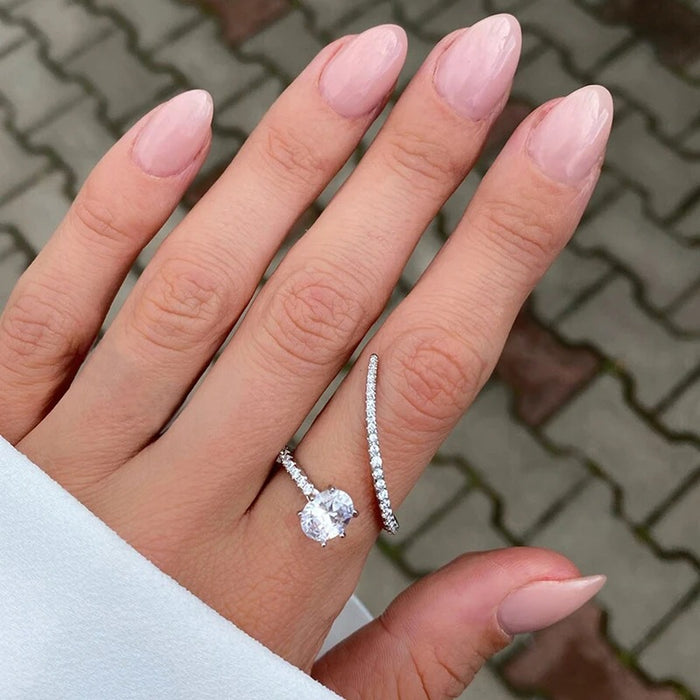 Live four claw ring bride exaggerated wedding ceremony ring