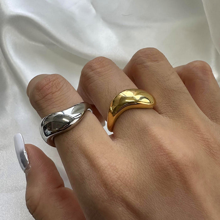 18k gold stainless steel exaggerated ring
