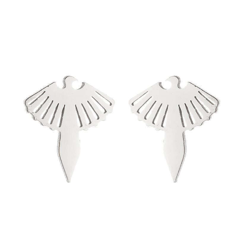 Bird and Phoenix Stainless Steel Stud Earrings - Nature-Inspired Jewelry