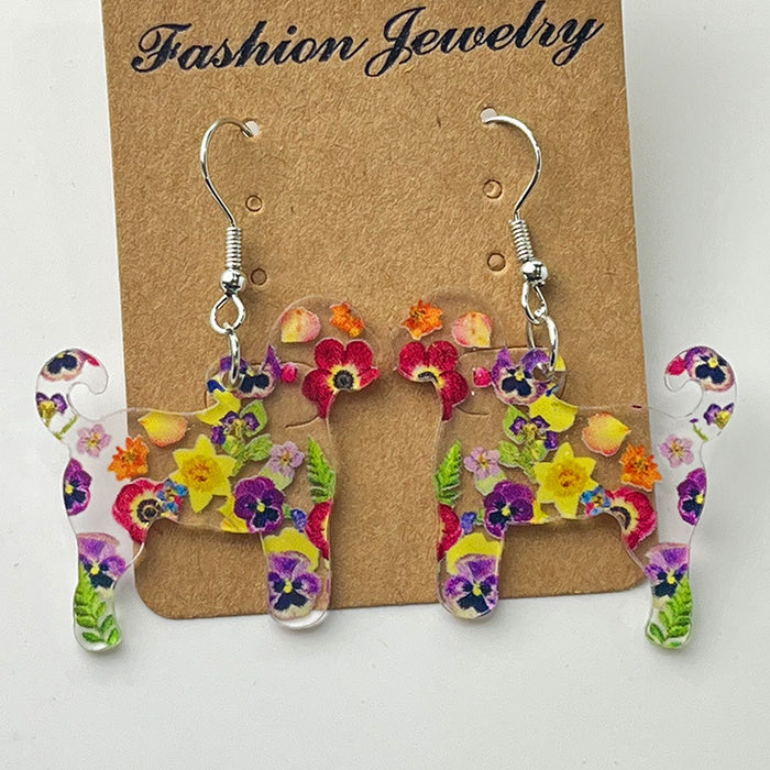 Colorful Animal Earrings with Butterfly, Rabbit, Cat, and Dog Designs