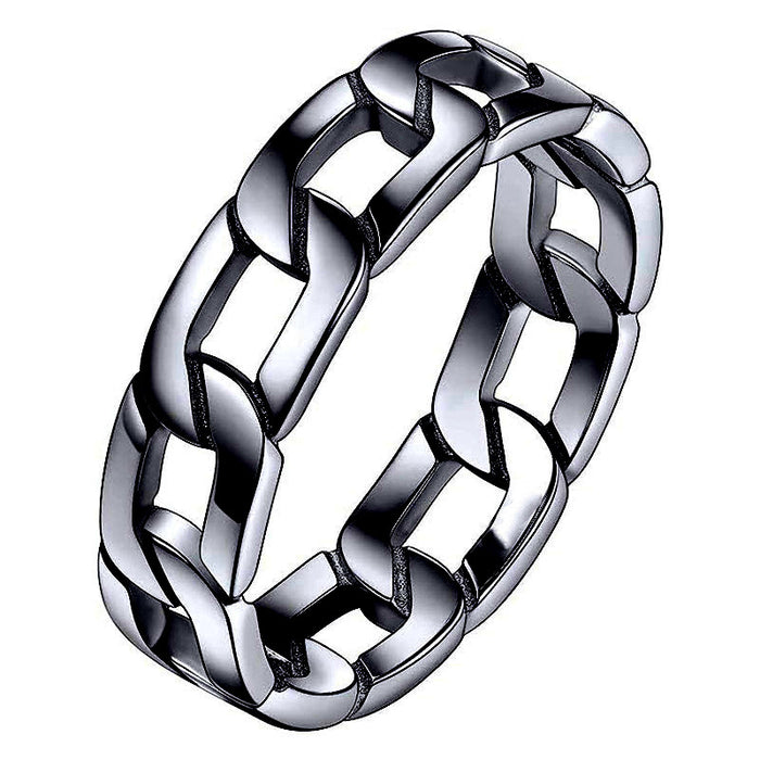 European and American metallic trendy men's simple ring