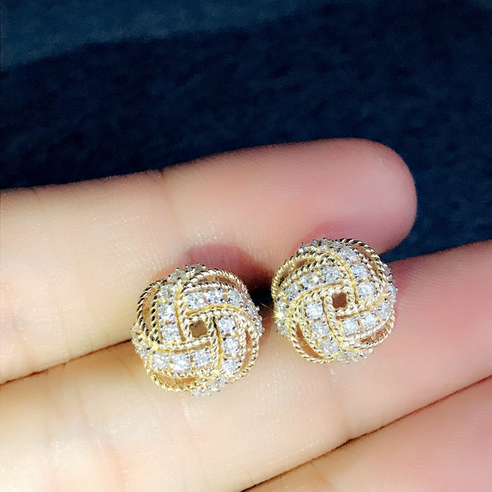 Round bead earrings Chanel style temperament retro earrings