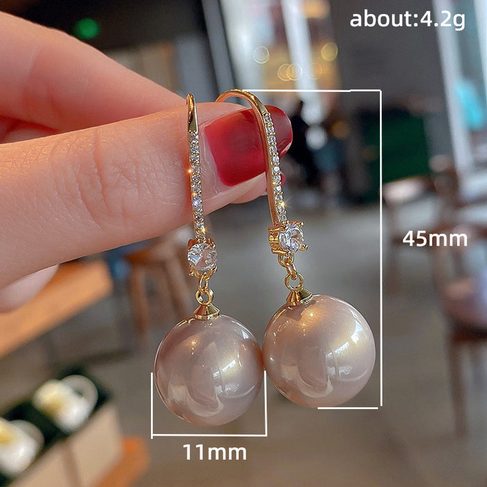 Pearl and zircon earrings