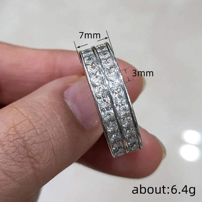 Starry sky couple ring full of diamond micro-inlaid design index finger female ring