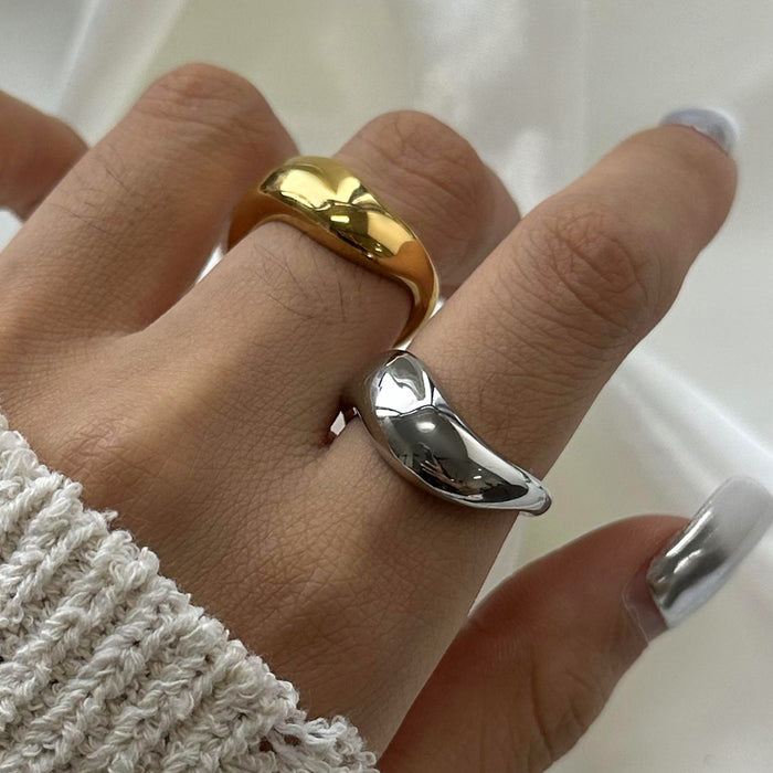 18k gold stainless steel exaggerated ring