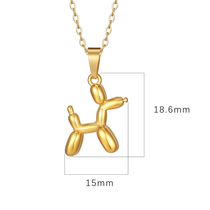 Puppy pendant clavicle chain, Korean style titanium steel necklace