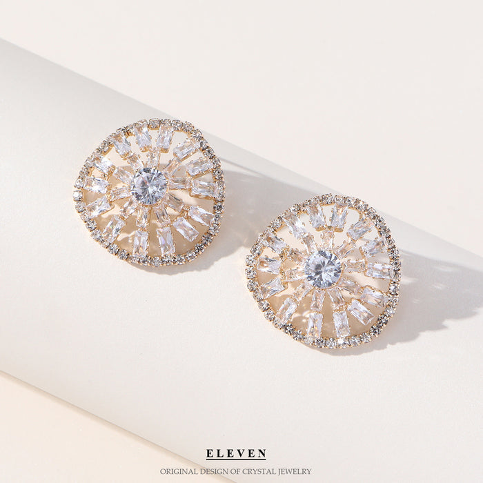 Luxury Zircon Sunflower Earrings - Unique and Delicate Statement Jewelry for Women