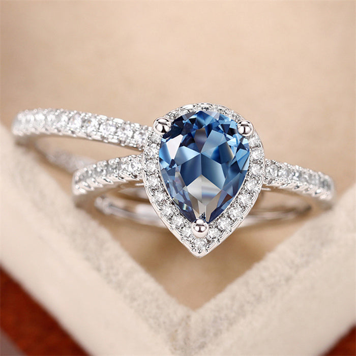 Love zircon ring Valentine's Day heart-shaped ring