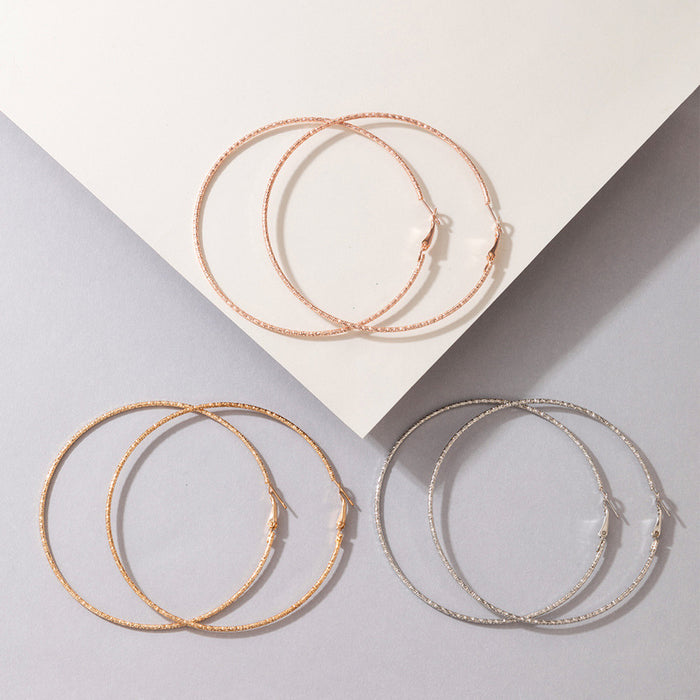 Large circle geometric hoop earrings three-piece set