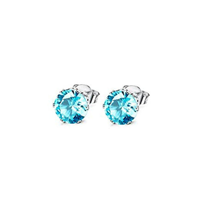 Six-claw colorful zircon earrings for men and women